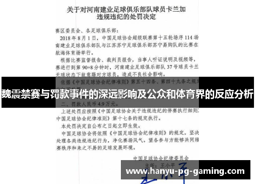 魏震禁赛与罚款事件的深远影响及公众和体育界的反应分析 魏震禁赛与罚款事件的深远影响及公众和体育界的反应分析